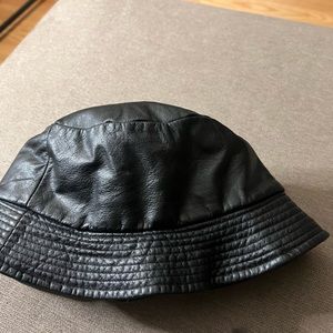 Vintage leather bucket hat